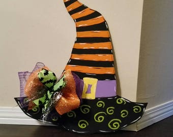 Witches Hat Door Hanger, Halloween Decor, Halloween Wall Decor, Witchy Decor, Front Door Decor