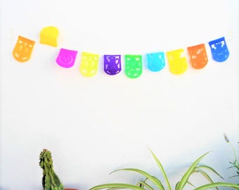 super mini papel picado, mini mexican banner, mini shield shape bunting, mexican party decor XXS