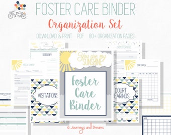 Foster Care Organization Binder . 80+ Pages! . 8.5x11 . PRINTABLE . DIGITAL DOWNLOAD . You Are My Sunshine Series