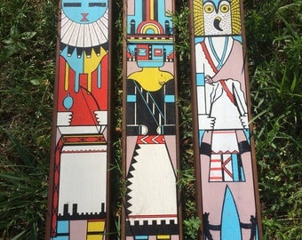 Hopi Artwork, Hopi Kachina Paintings, Great Horned Owl Kachina, Sunface Katchina, Hemis Katchina, Hopi Crafts, Hopi Kachinas