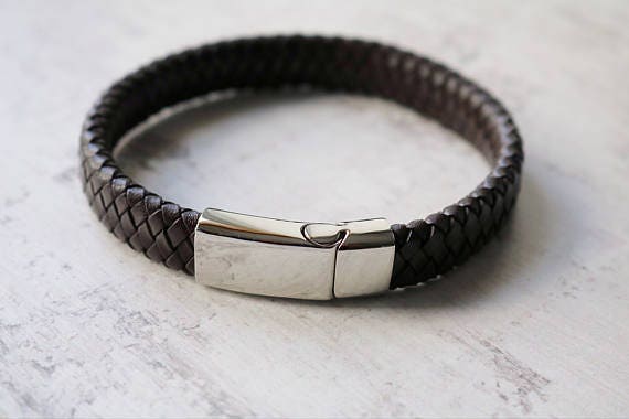 Men's Bracelet Personalised Mens Leather Bracelet