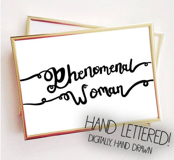 Printable 'Phenomenal Woman' Print Feminist Hand