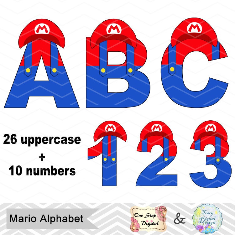 Digital Super Mario Clipart Super Mario Alphabet Clip Art