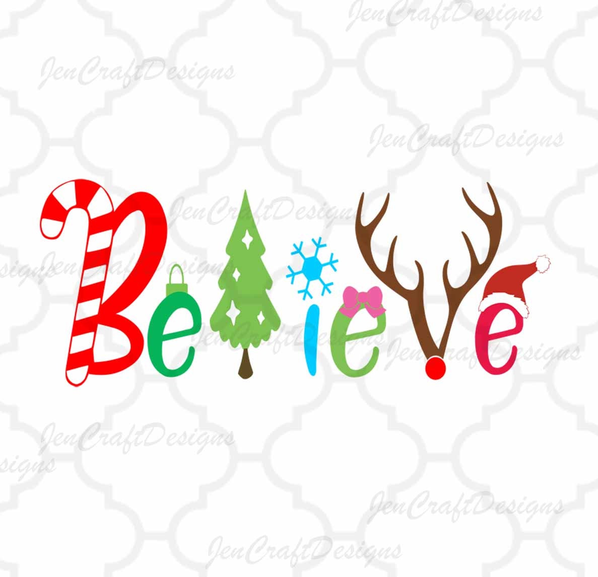 Download Christmas Believe SVG, Santa Hat, Reindeer, Christmas Tree ...