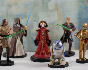 Star Wars, Star Wars cake topper, Star Wars party theme, Star Wars cake, set of 6 pc Star Wars , R2-D2, C-3PO