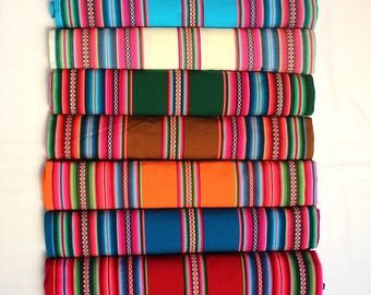 SALE 15% OFF* Premium Genuine Aguayo Bolivian Peruvian fabric 49''x49'' (125x125 cm.) Tribal Ethnic Stripy woven textile, blanket