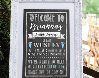 Baby Shower Decorations, Baby Shower Sign, Baby Shower Welcome Signs, Baby Shower Decoration, Boy Baby Shower, It's a Boy Blue Baby Shower