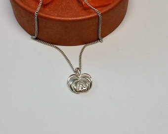 Pendant silver 835 leaf Crystal stones SK1053