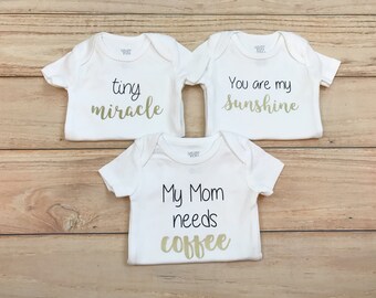 New Baby Gift Set / Gender Neutral / Unisex / Bodysuit Set