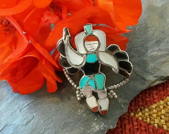 Vintage Zuni L. HARKER Rain Dancer Ring