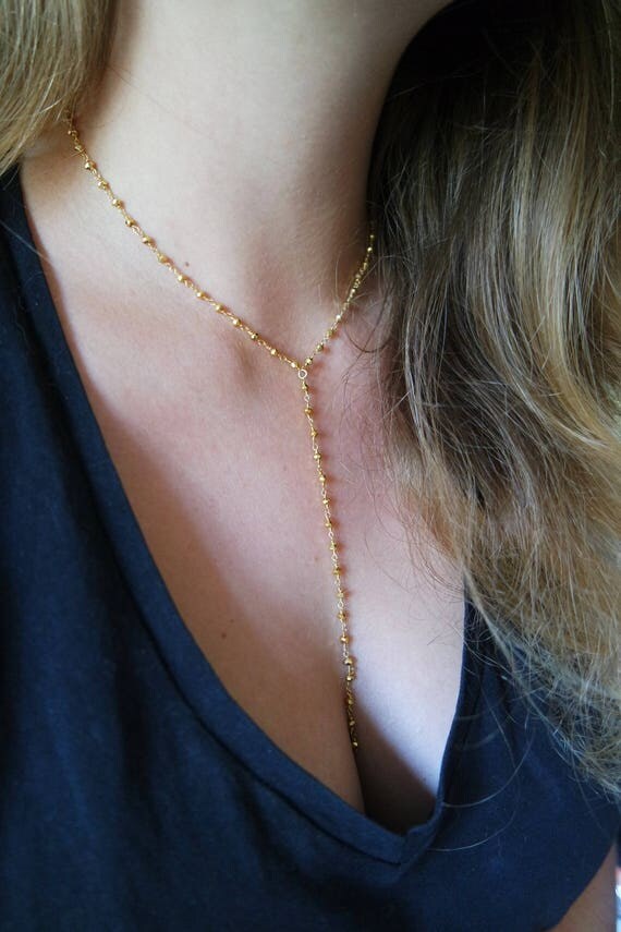 Y necklace Gold