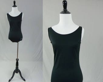 70s Dolfin Swimsuit - Black Nylon - Swim Suit - Bathing Suit - Simple Classic - Vintage 1970s - M