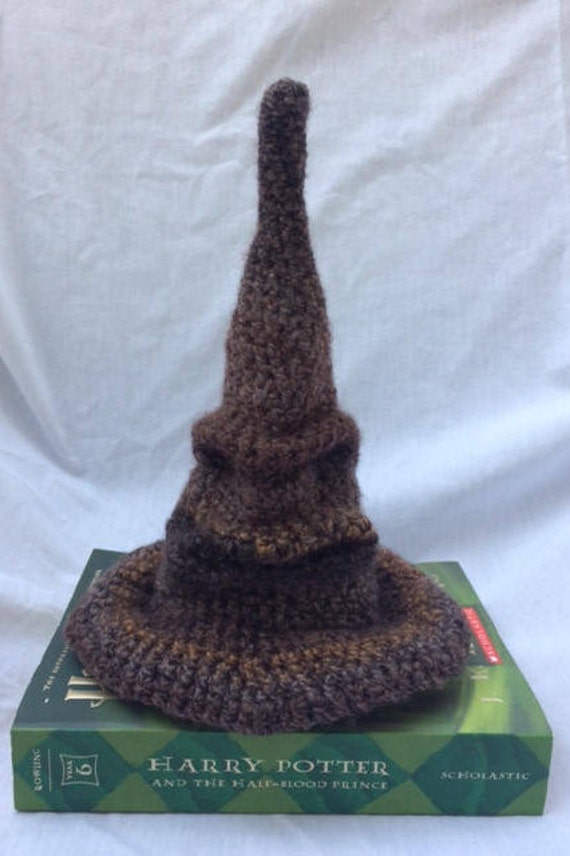 Small Harry Potter Crocheted Sorting Hat. 9 inches tall.