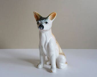 Bone China Dog Figurine, Pharaoh Hound, 1990s Ceramics, Puppy