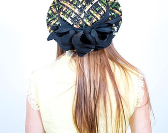 1940s Woven Straw Small Brimmed Hat