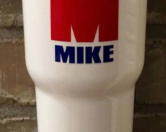 SUMMER SALE Ironman Triathlon inspired personalized 30 oz Custom Powder Coated Stainless Steel Tumbler - Duplicate of Yeti Rambler (Logo is