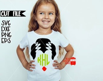 Frankenstein Svg Cut File - Halloween Monogram Svg Cut File - Girls Halloween Svg Cut File - Halloween Monogram Cut file - Elvira Svg