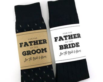 Father of the Bride Sock Wrapper, Father of the Groom Sock Wrapper, Wedding Day Gift, Wedding Socks Wrapper, Wedding Socks Label