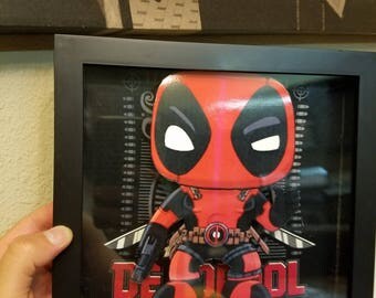 Funko pop deadpool 3d wall art shadow box