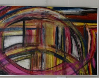 Framed Abstract Painting "Whirlwind"