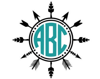 Circle arrow svg, arrow svg, arrow circle svg, arrow monogram svg, arrow monogram frame svg, tribal arrow svg