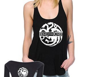 Mother of Dragons Tank Top - Bend The Knee Shirt - TV and Movie Shirts - Khaleesi Daenerys Targaryen High Quality Tank Top Shirt
