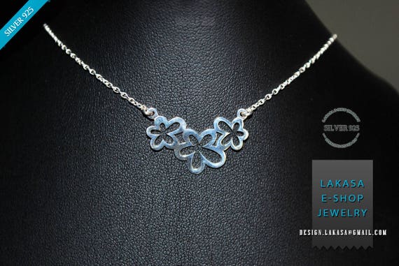 Flowers Necklace Sterling Silver Gold Plated Chain Fine Greek Art Jewelry Best gift ideas floral design moda mother day mama love affection