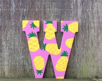 pineapple letters, pineapple decor, pineapple print, pineapple monogram, pineapple wall art, pineapple party, pineapple gift, fruit print