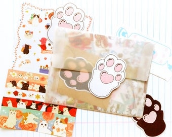 Cat Kitten Paws Decal Stickers Planner Diary Scrapbook Phone Laptop Cute Kawaii Deco