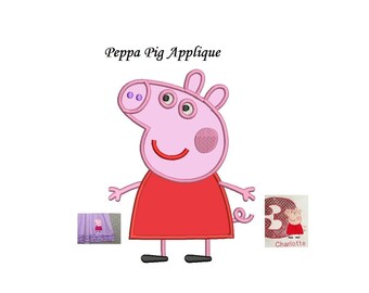 Peppa Pig Applique Design - buy Peppa get George for free - 2 designs instant download