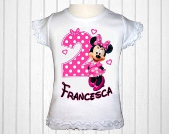Minnie Mouse Shirt - Minnie Mouse Birthday Shirt Personalized with Name and Age