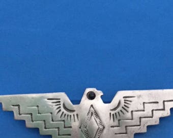 Vintage JJ 1988 Silver Tone Etched Eagle Brooch