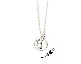 Delicate Initial-Necklace Letter-j-Necklace Sweet-16 Lowercase Monogram Stamped SS Initial Wedding-Party-Gift Twin Sister-Gift Friend-Gift
