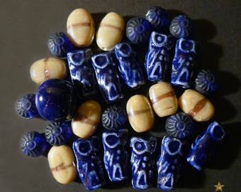 29 Greek ceramic beads and glass Indian