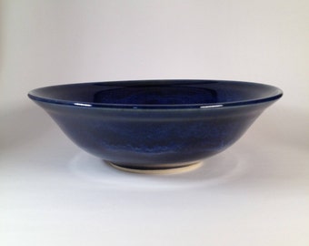 Blue pottery bowl, blue ceramic bowl, handmade bowl, salad bowl, fruit bowl