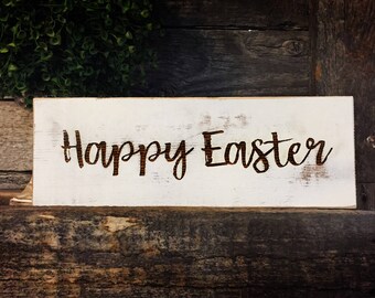 Download Happy Easter Sign Easter Decor Rustic Wooden Sign Farmhouse