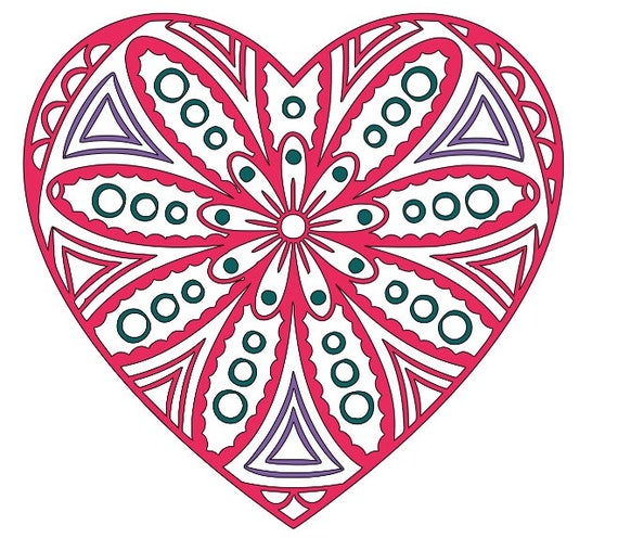 Download Mandala Heart Svg For Silhouette - Layered SVG Cut File ...