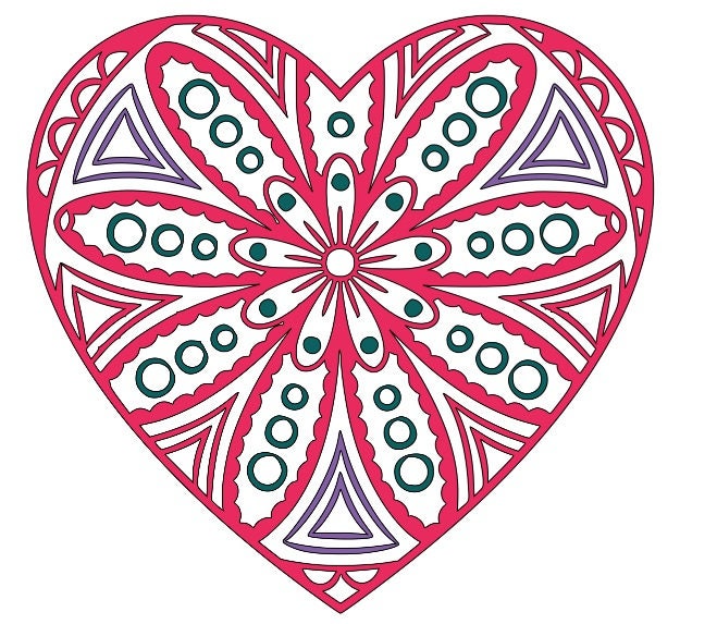 Download heart flower mandala SVG cutting file from CraftyDesignsByLeona on Etsy Studio