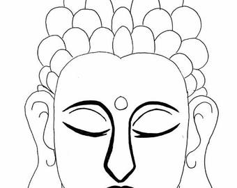 Buddha drawing | Etsy