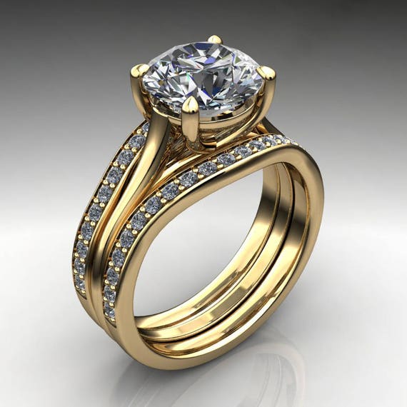 katya ring 2.2 carat round diamond cut NEO moissanite and