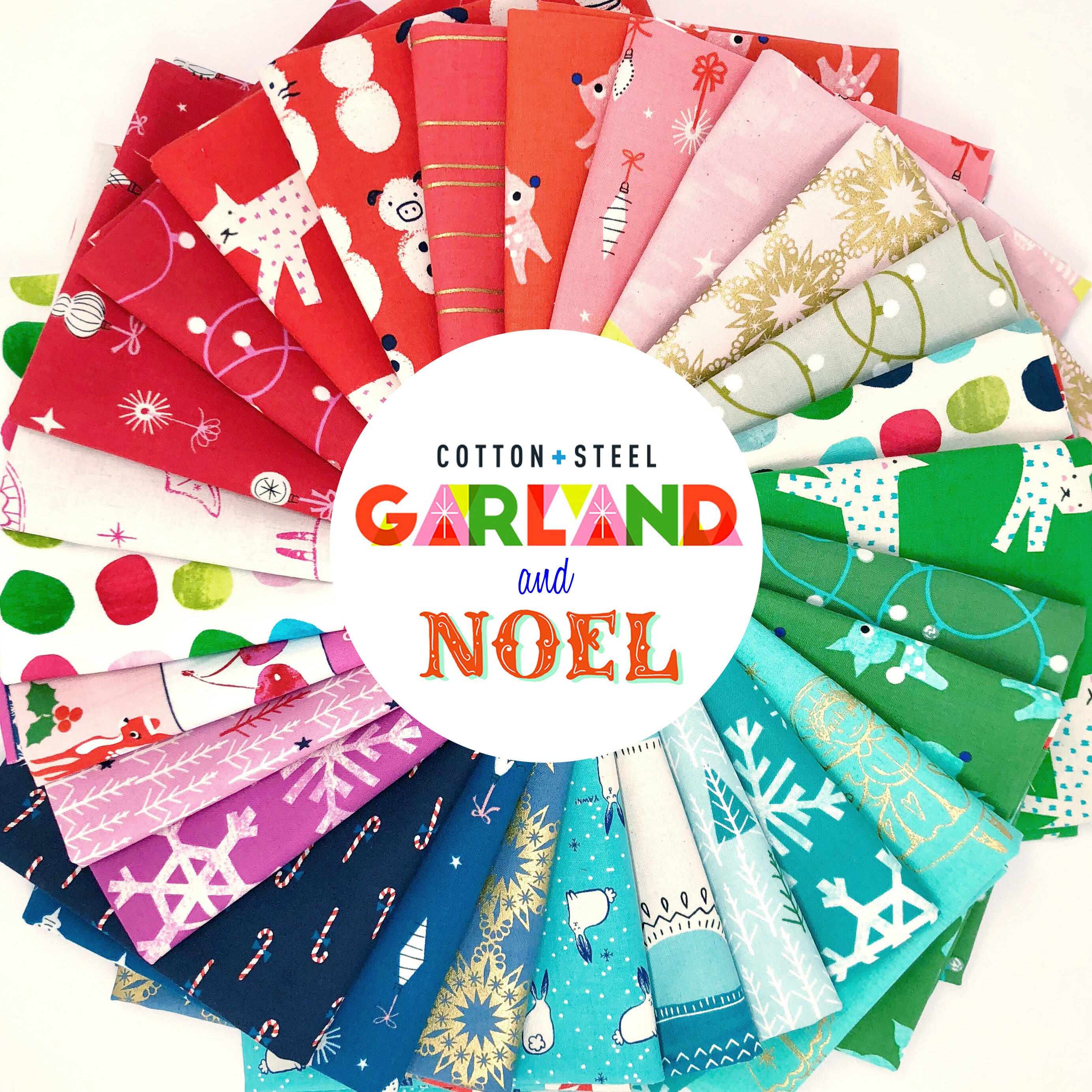 Last chance! Garland & Noel fabric bundle Cotton + Steel Christmas