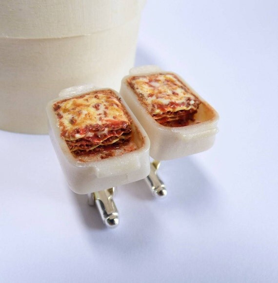 Lasagna in a Dish Cufflinks Italian Food Cuff links