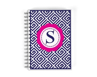 Personalized Planner Notebook - Greek Key Monogram