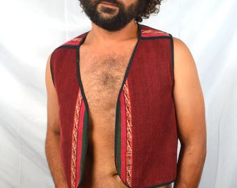 Vintage Ethnic Woven Gypsy Woven Hippie Vest