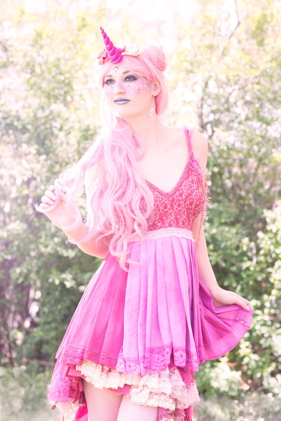 Unicorn Rainbow Princess Hot Pink Mini Dress Unicorn Rainbow Princess Hot Pink Mini Dress