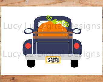 It's Fall Y'all Truck with Pumpkin