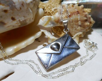 Sterling Silver Love Letter Locket Necklace w 21" Peanut Chain 4.86g