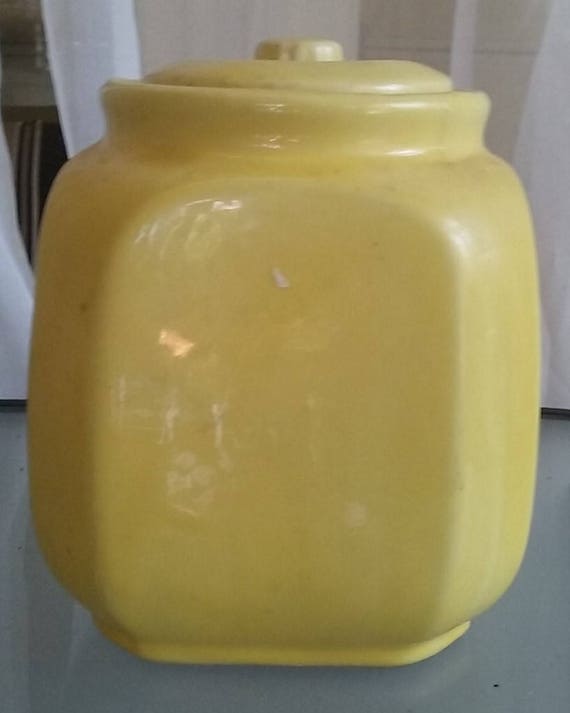Chunky Yellow Cookie Jar Vintage Cookie Jar Storage Bakery