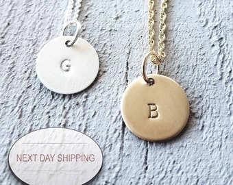 Sterling Initial Necklace - Gold Initial Necklace - Initial Necklace - Bridesmaids Gifts For Her - Bridesmaid Jewelry - Monogram Necklace -