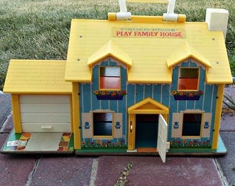 Vintage Fisher Price Play Family House 1969 For Sale | Bring Your Own Tenants & Furniture | FP Doll House Only | Excellent Lithos Overall